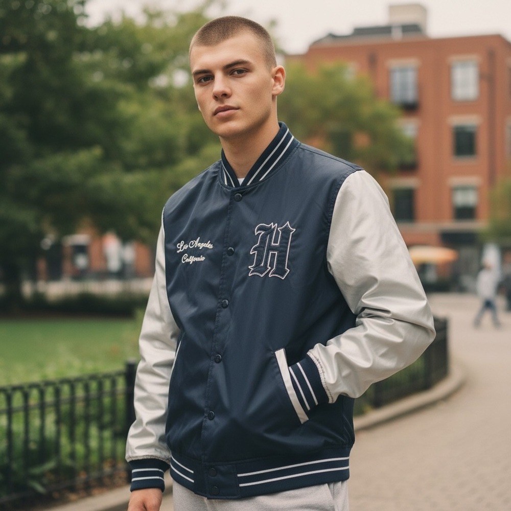 Hollister Mens Varsity Jacket Los Angeles California Panther H Logo Size S
